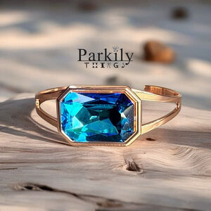 Handcrafted bracelet with large Austrian crystal